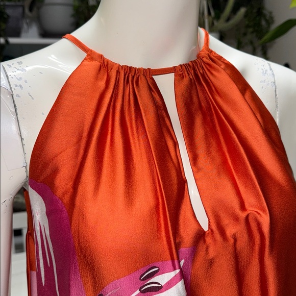 Suzy Shier Rust Orange Gathered Waist maxi Dress Sm NWOT - Picture 7 of 13